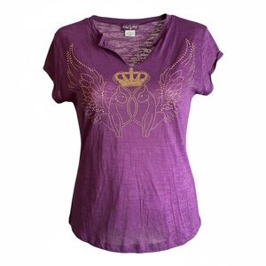 Baby Phat Purple and Gold Winged Crown Tee